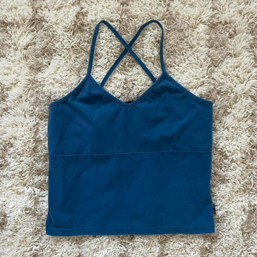 90s / 2000s Blue Crossback Sporty‎ Tank Top